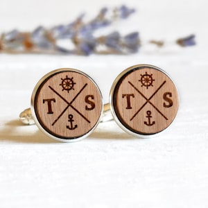 Nautical Cufflinks, Anchor Cufflinks, Sailing Gift, Sailing Cufflinks, Boat Lover Gifts, Nautical Gift, Personalised Fathers Day Gift