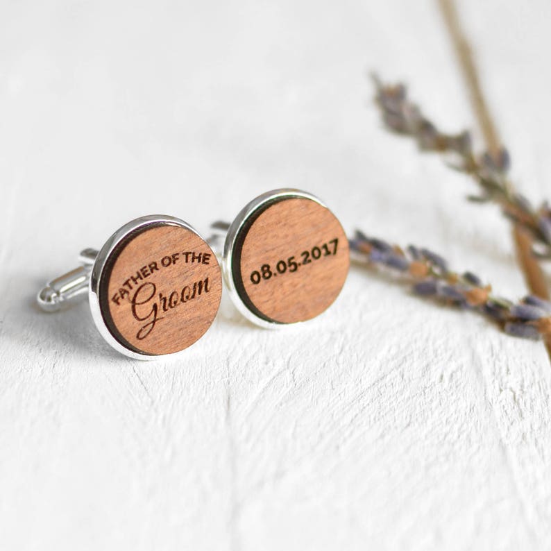 Father of the Bride Cufflinks Wedding Cufflinks Personalized Etsy UK