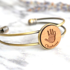 Custom Hand Print Bangle, Baby&#39;s Handprint, Fingerprint or Footprint Bracelet, Custom Gift For Mum, New Baby Jewellery, Mothers Day Gift
