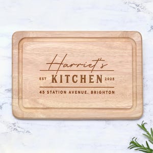 Personalised Chopping Board, Housewarming Cutting Board, New Home Custom Kitchen Gift, Cooking Gifts For Him Her