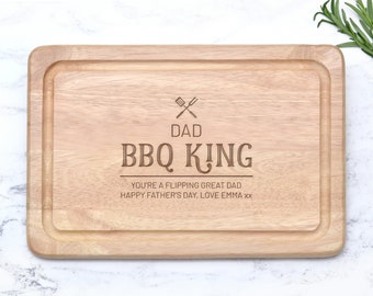 Personalised Dad Chopping Board, Father's Day Gift, BBQ Gift for Dad, Barbecue King Personalised Gift Dad Grandad