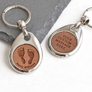 Llavero personalizado con huella de bebé, regalo para el primer día del padre, para abuelos primerizos, para nuevos padres, para papá y mamá, para el nacimiento de un bebé.
