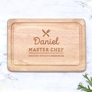 Personalised Chopping Board, Personalised Father&#39;s Day Gift, Engraved Wooden Cutting Board, Baking Cooking Gift, Gifts for Dad