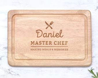 Personalisiertes Schneidebrett, personalisiertes Weihnachtsgeschenk, Schneidebrett aus Holz mit Gravur, Geschenk für Papa, Backen und Kochen