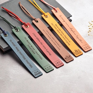 Personalised Leather Bookmark, Third Anniversary Gift, Custom Bookmark Leather Gift for Him, Reading Gift for Husband Boyfriend