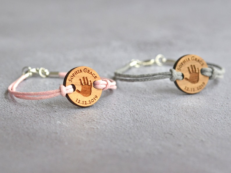 Handprint Bracelet, Baby Hand Print Bracelet, Father's Day Gift for New Dad, New Baby Keepsake image 5