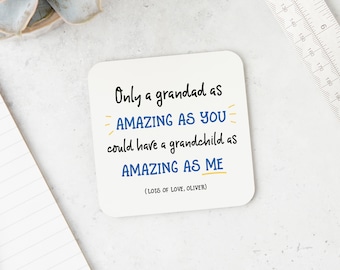 Personalisierter Opa-Untersetzer, lustiges Vatertagsgeschenk für Opa-Opal, personalisiertes Opa-Geschenk