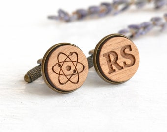 Atom Cufflinks - Science Gifts - Science Cufflinks - Geek Gifts - Science Student, Physics, Chemistry, Science Lover Gift, Teacher Gift