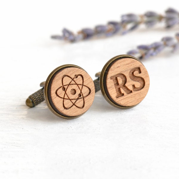 Atom Cufflinks - Science Gifts - Science Cufflinks - Geek Gifts - Science Student, Physics, Chemistry, Science Lover Gift, Teacher Gift