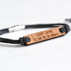 Dad Bracelet, New Dad Gift, New Mum Bracelet, Baby Name Gift, Gift for First Time Dad or Mum, Gift for New Daddy, Cord Bracelet for Him Her