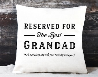 Grandad Cushion, Reserved for the Best Grandad Pillow, Funny Grandad Gift, Birthday Gift for Grandad Dad Grandpa