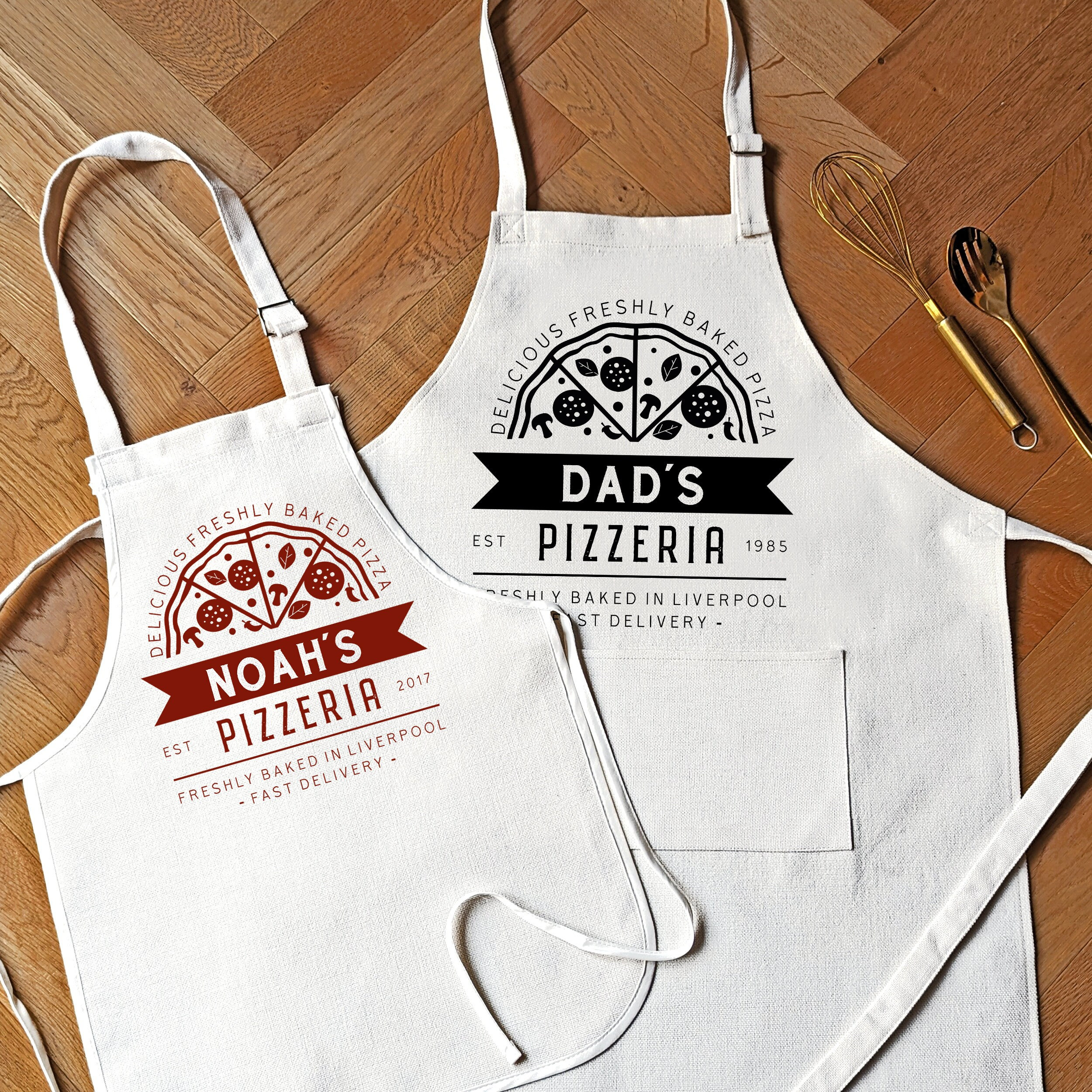 Cadeau personnalisé de tablier de pizza, cadeau de Noël