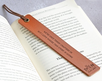 Personalised Leather Bookmark, Third Anniversary Gift for Him, Leather Anniversary Gift, Reading Gift for Him