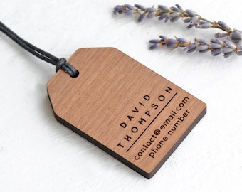 Personalised Luggage Tag, Wood Luggage Tag, Travel Gift, Gap Year New Job Gift, Gift for Travel Lover