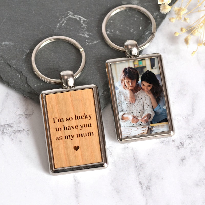 Personalised Mum Photo Keyring, Mother&#39;s Day Gift for Mum, Mother Daughter Photo, Gifts for Mummy, New Mum Gift