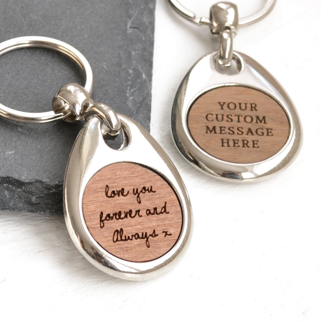 Annotation Keychain Handwriting Keyring, Personalised Handwriting Keychain Memorial ...