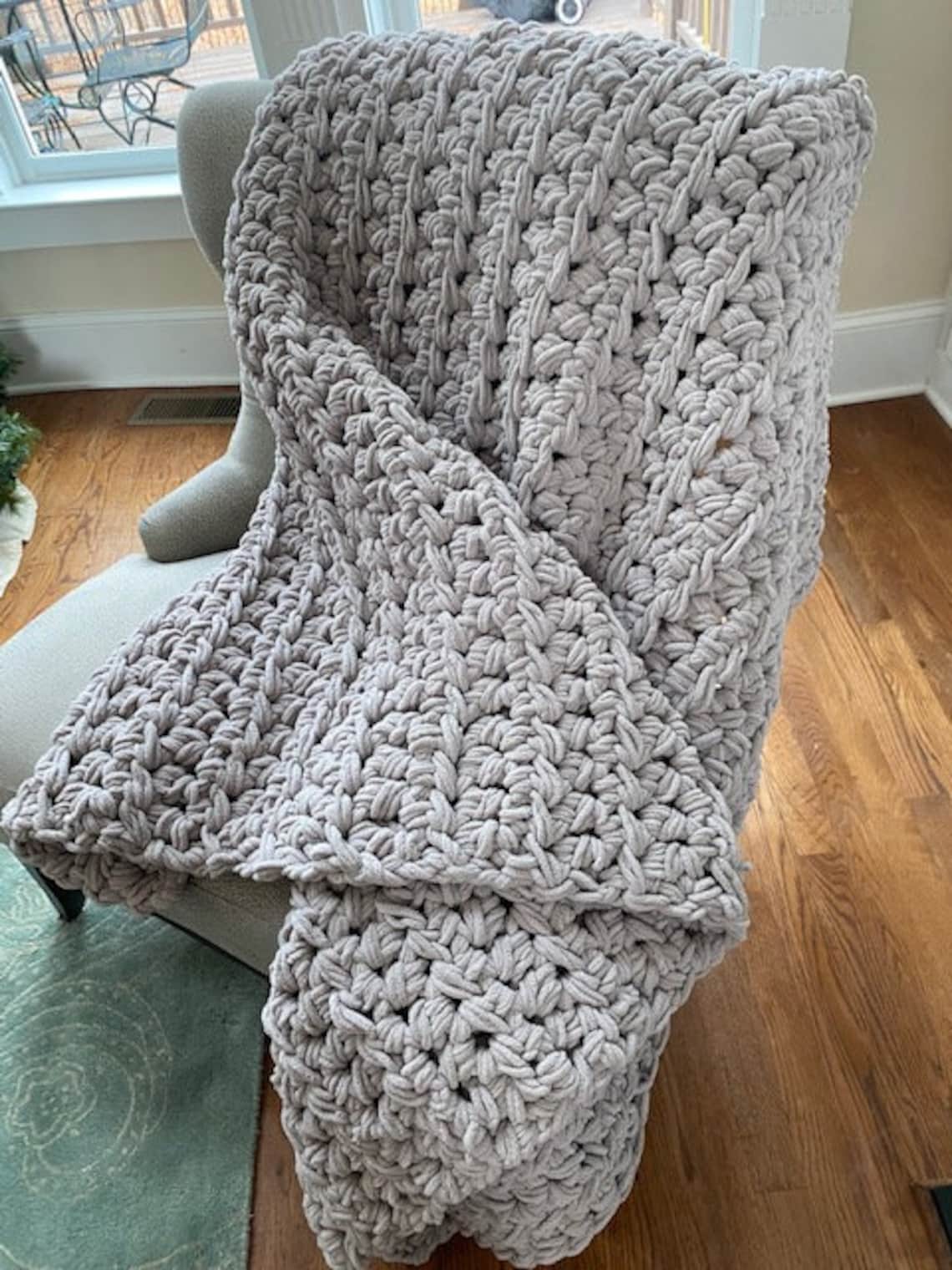 Chunky Knit Blanket with Chenille Yarn Etsy
