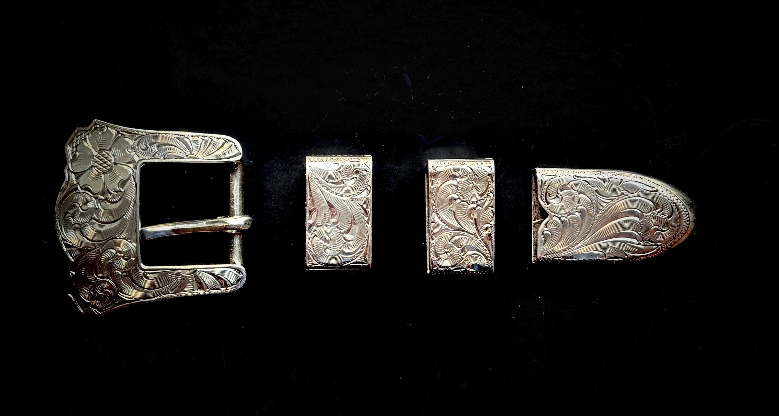 Vtg Sterling 4pc Buckle Ranger Set ALAN SYKES - Etsy display picture 1