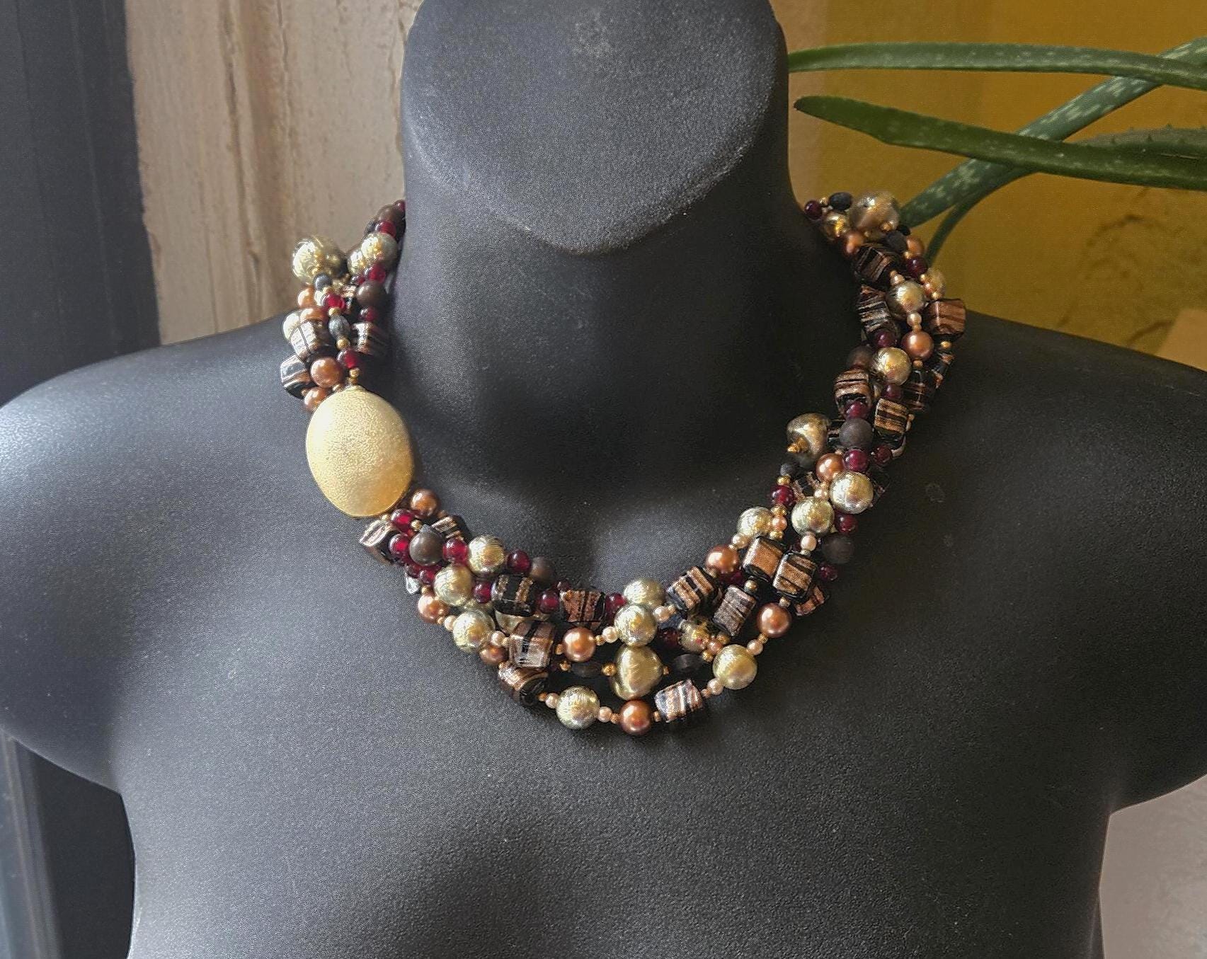 80s Twist Beads Necklaces - Etsy