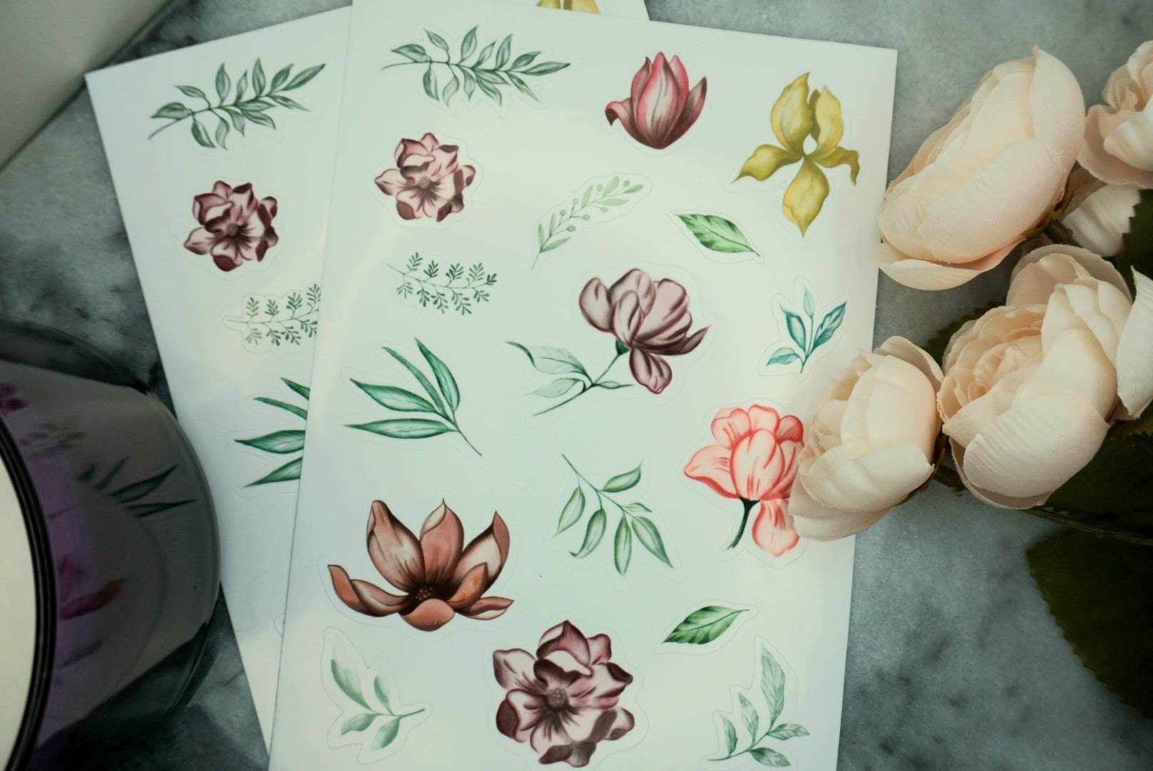 Colorful Flower Sticker Sheet - Planner or Journal Stickers - Flower ...