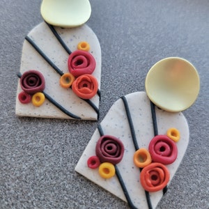 Rome from the ITALY COLLECTION | Handmade Clay Earrings | Classy Neutral | Lightweight