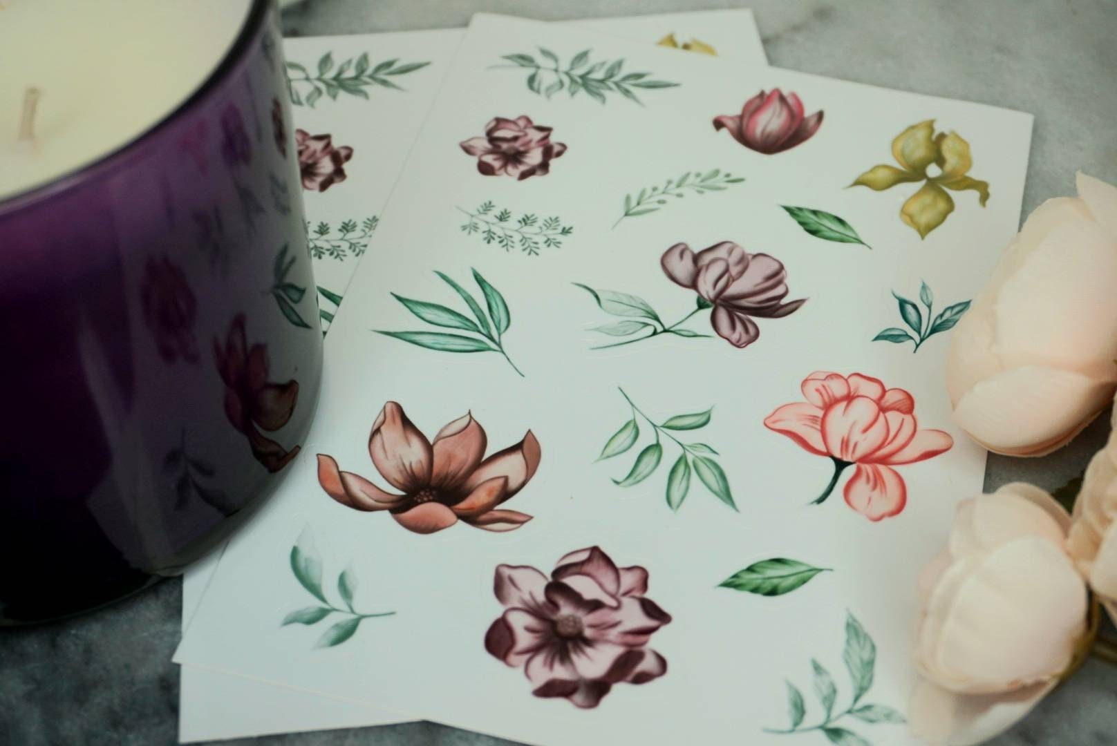 Colorful Flower Sticker Sheet - Planner or Journal Stickers - Flower ...