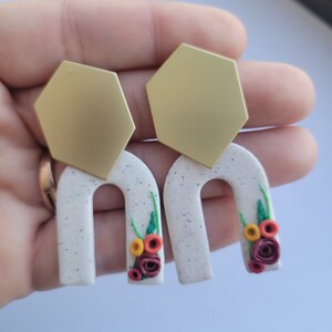 Milan from the ITALY COLLECTION | Handmade Clay Earrings | Classy Neutral | Lightweight