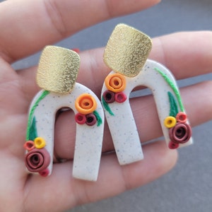Pistoia from the ITALY COLLECTION | Handmade Clay Earrings | Classy Neutral | Lightweight