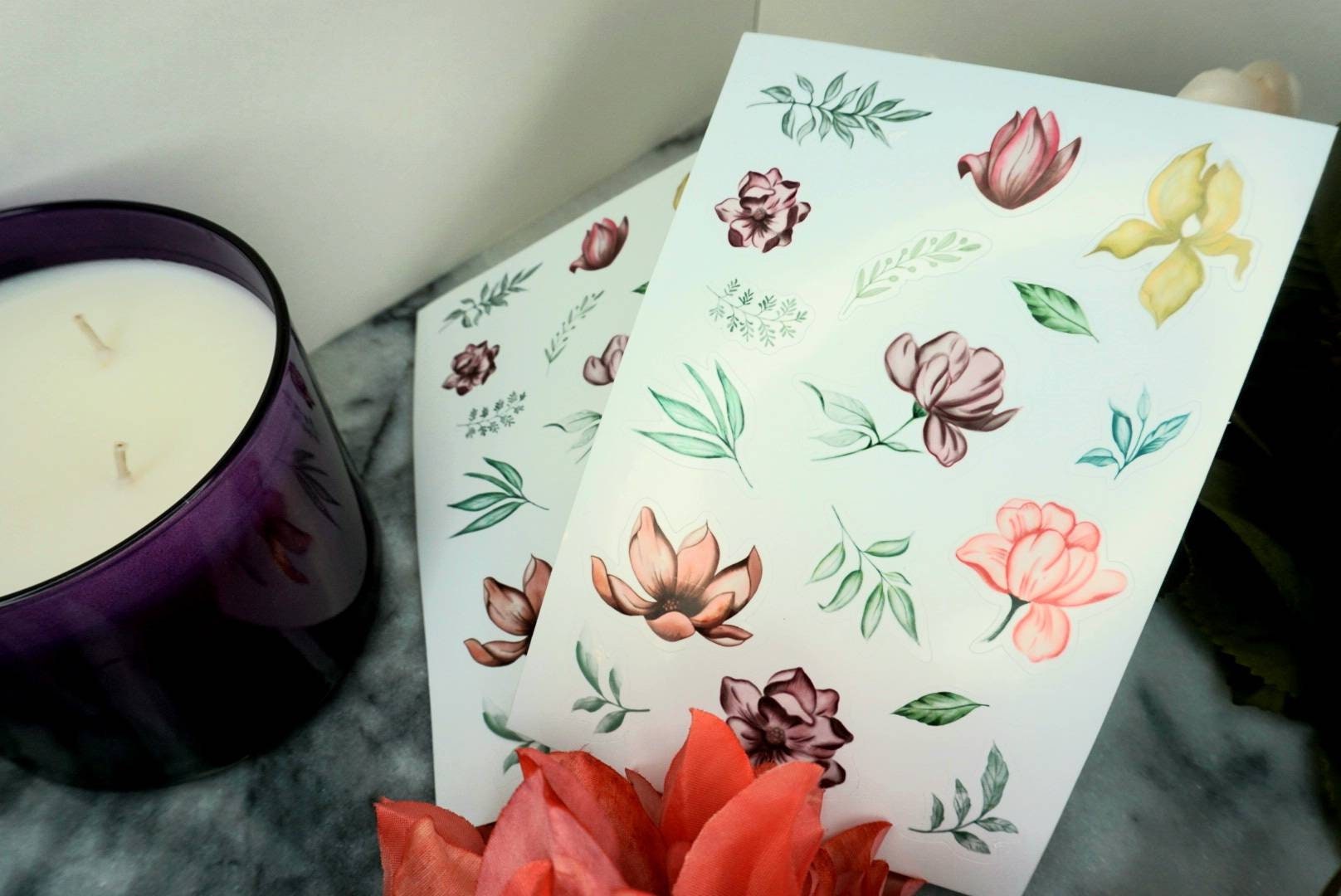 Colorful Flower Sticker Sheet - Planner or Journal Stickers - Flower ...