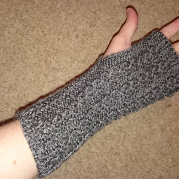 Hand Knitted Grey Hand Warmers