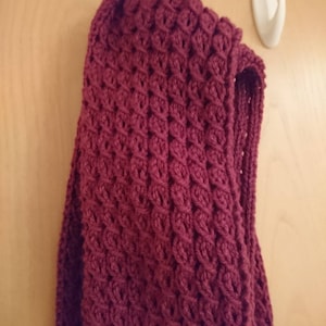 Hand Knitted Chunky Plum Scarf
