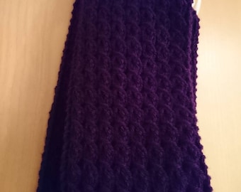 Hand Knitted Chunky Purple Scarf