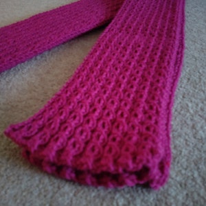 Hand Knitted Chunky Wool Scarf - Pink