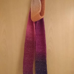 Hand Knitted Multicoloured Striped Scarf