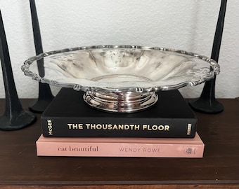 Vintage Oneida Silverplate Centerpiece Bowl | Georgian Scroll Pedestal Bowl