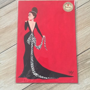 Fashion Lady Original Gouache Großes Stück