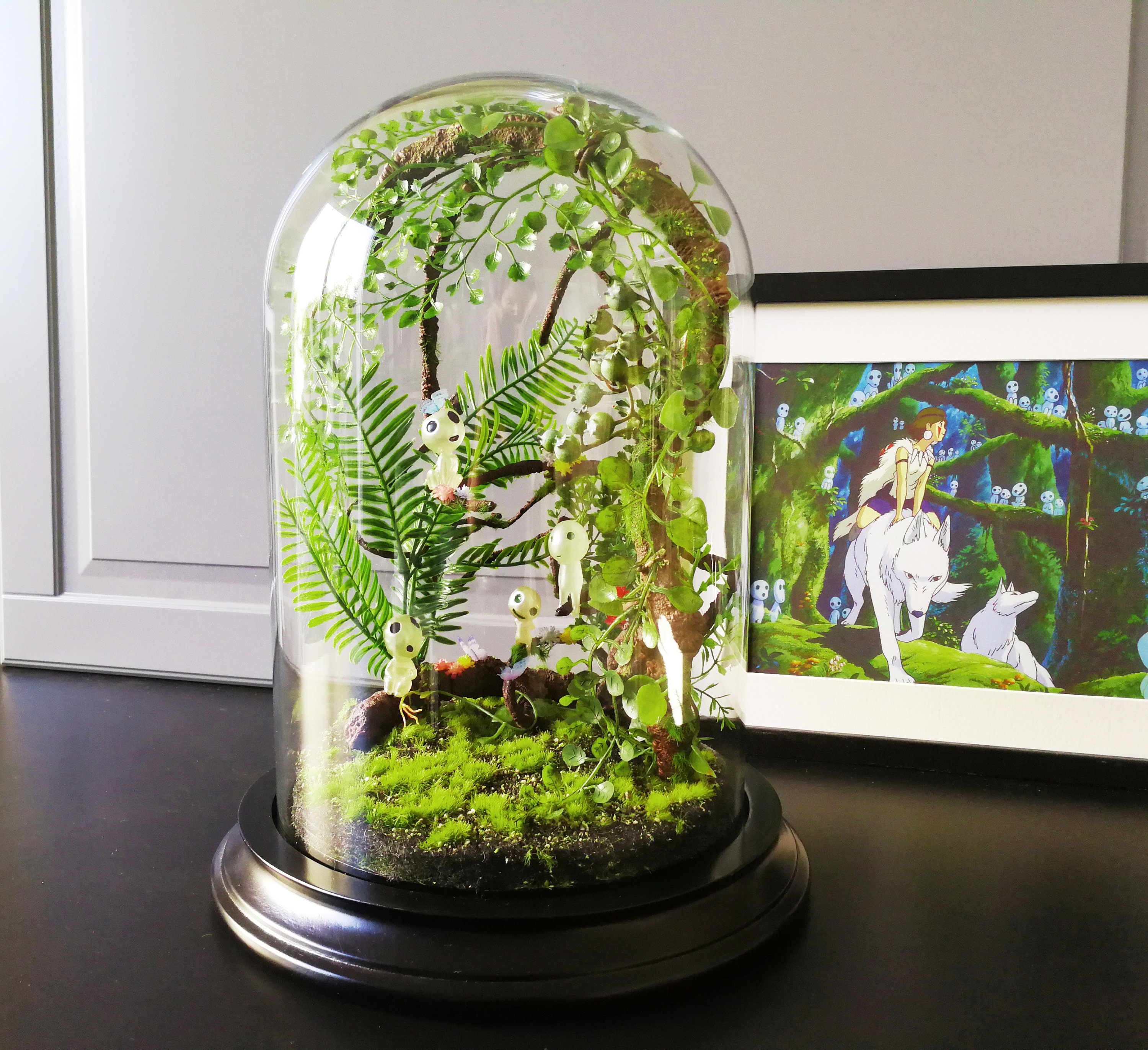 Terrarium Fait-Main Les Esprits de La Forêt et Papillons Féeriques Enchantée