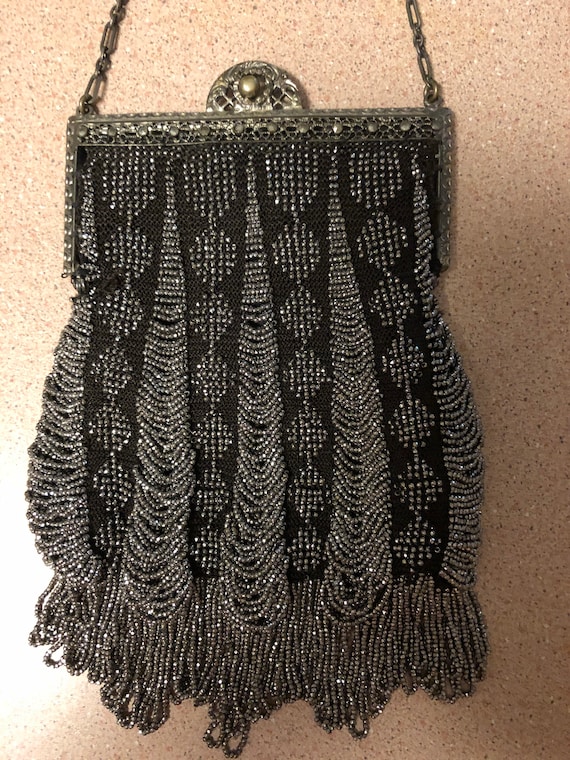 Antique Beaded Purse Vintage Purse Trinity Plate B