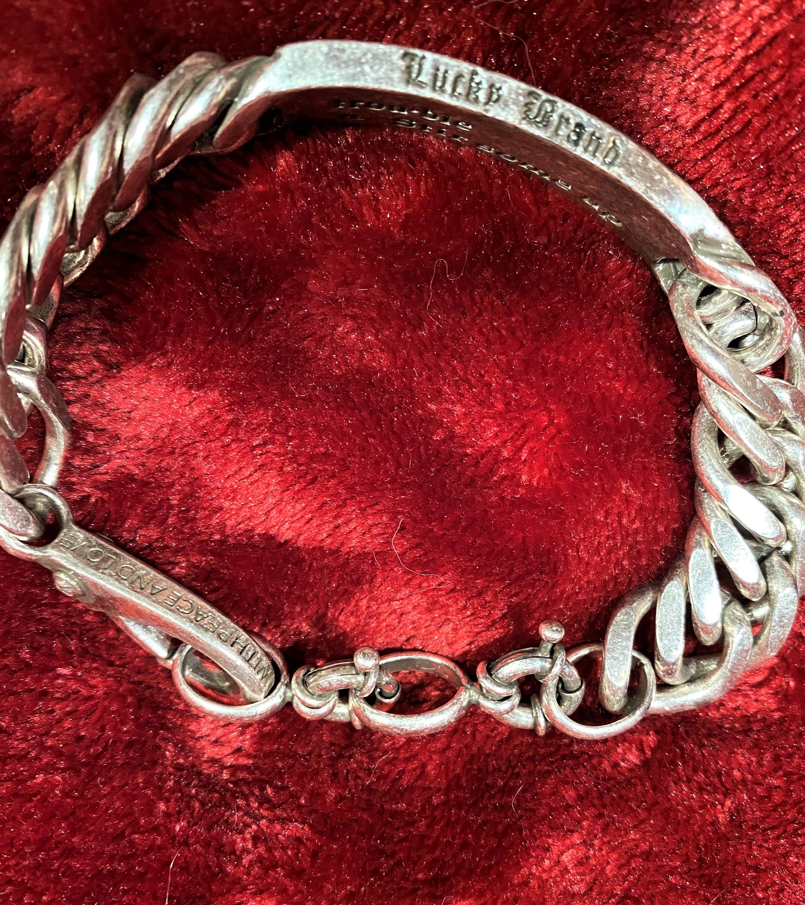 Vintage Lucky Brand Chain ID Bracelet engraved with the word Etsy