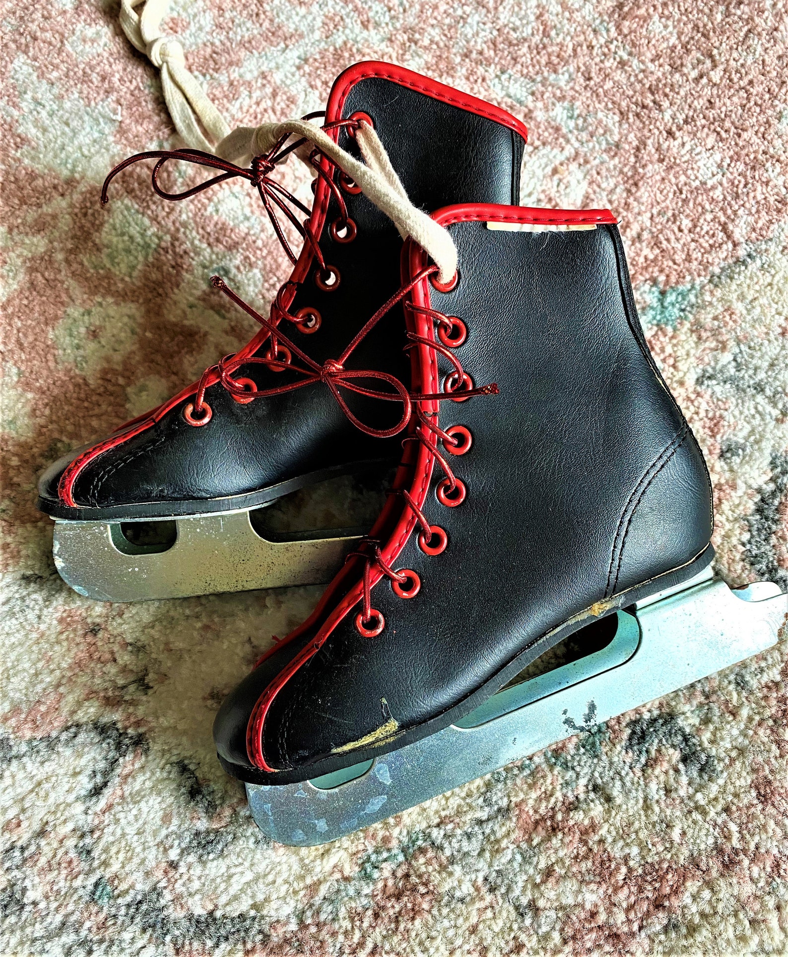 Vintage Childrens Double Blade Ice Skates Etsy