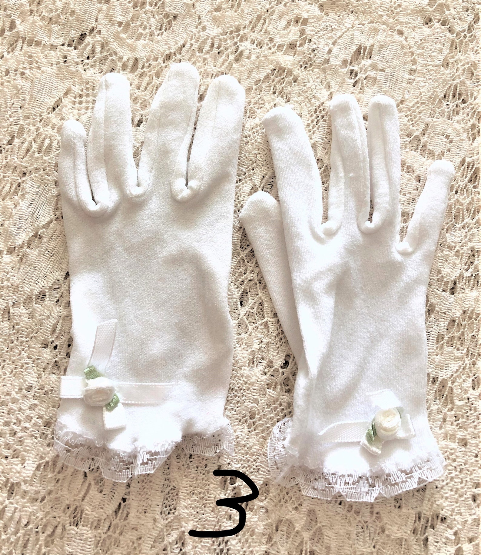 Vintage White Little Girl's Gloves 3 Sets Etsy