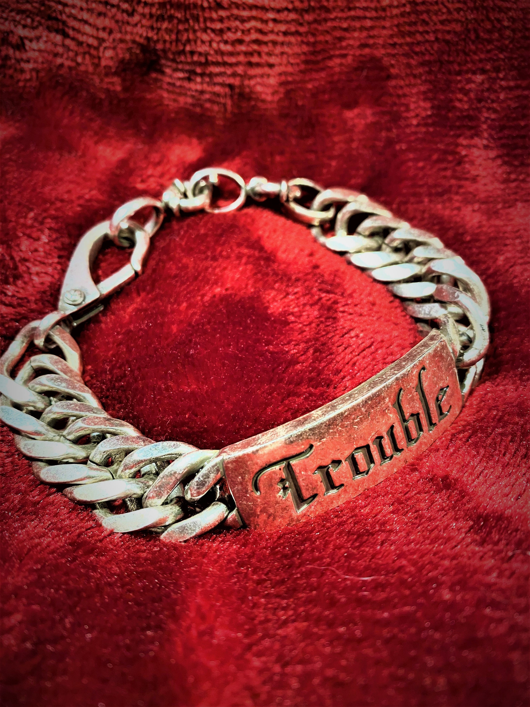 Vintage Lucky Brand Chain ID Bracelet engraved with the word Etsy