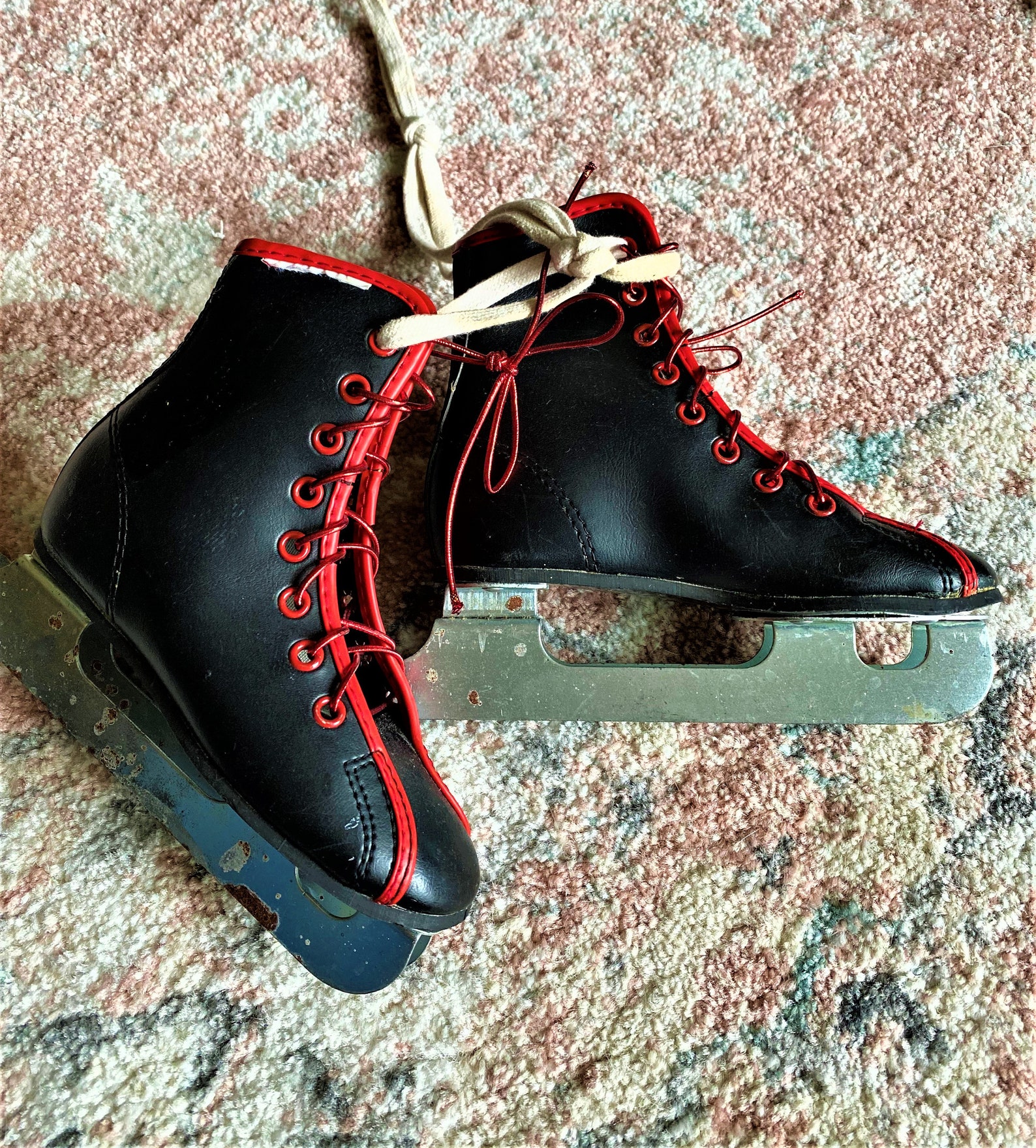 Vintage Childrens Double Blade Ice Skates Etsy