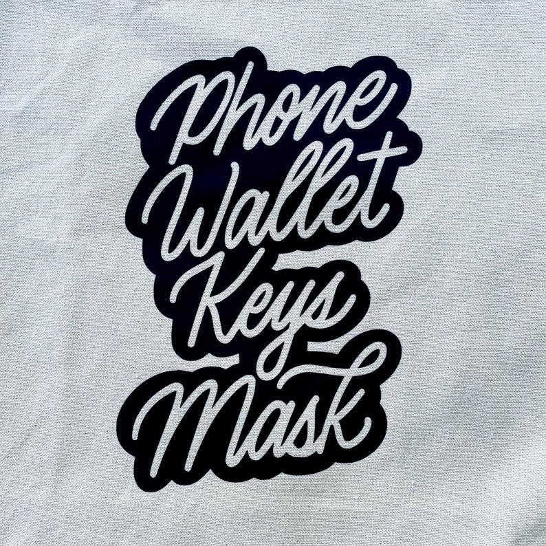 100/% Cotton Tote Bag Phone Wallet Keys Mask
