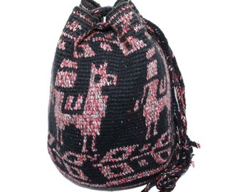 Mehrfarbige häkeln Einkaufstasche | Tasche für produzieren | Alpaka-Muster | Bauern Markt Tasche | String-Tasche | Häkeltasche w / indigene Muster