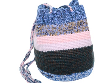Mehrfarbige häkeln Einkaufstasche | Netto-Tasche | Tasche für produzieren | Linie Muster | Bauern Tasche | String-Tasche | Häkeltasche mit indigenem Muster