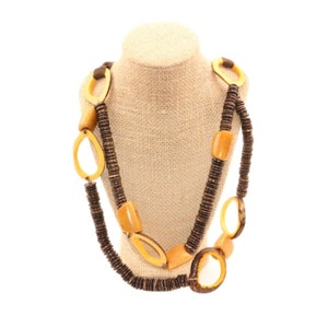 Brown Statement Necklace | Different Shaped Vegetable ivory | Ideal gift for Women | Natural Jewelry | Eco friendly | Indigenous handmade