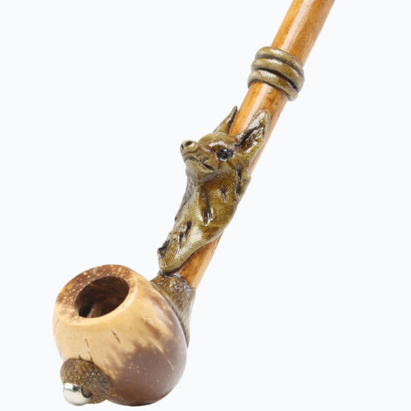 Fox Smoking Pipe | Bamboo Pipe | Hand Pipe | Animal Pipe | Spoon Pipe | Unique Pipes from South America | FREE SHIPPING