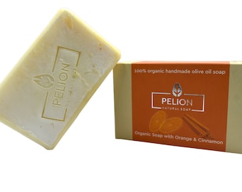 Greek Extra Virgin Olive Oil Handmade Soap Orange & Cinnamon Scented 2-20 Bars