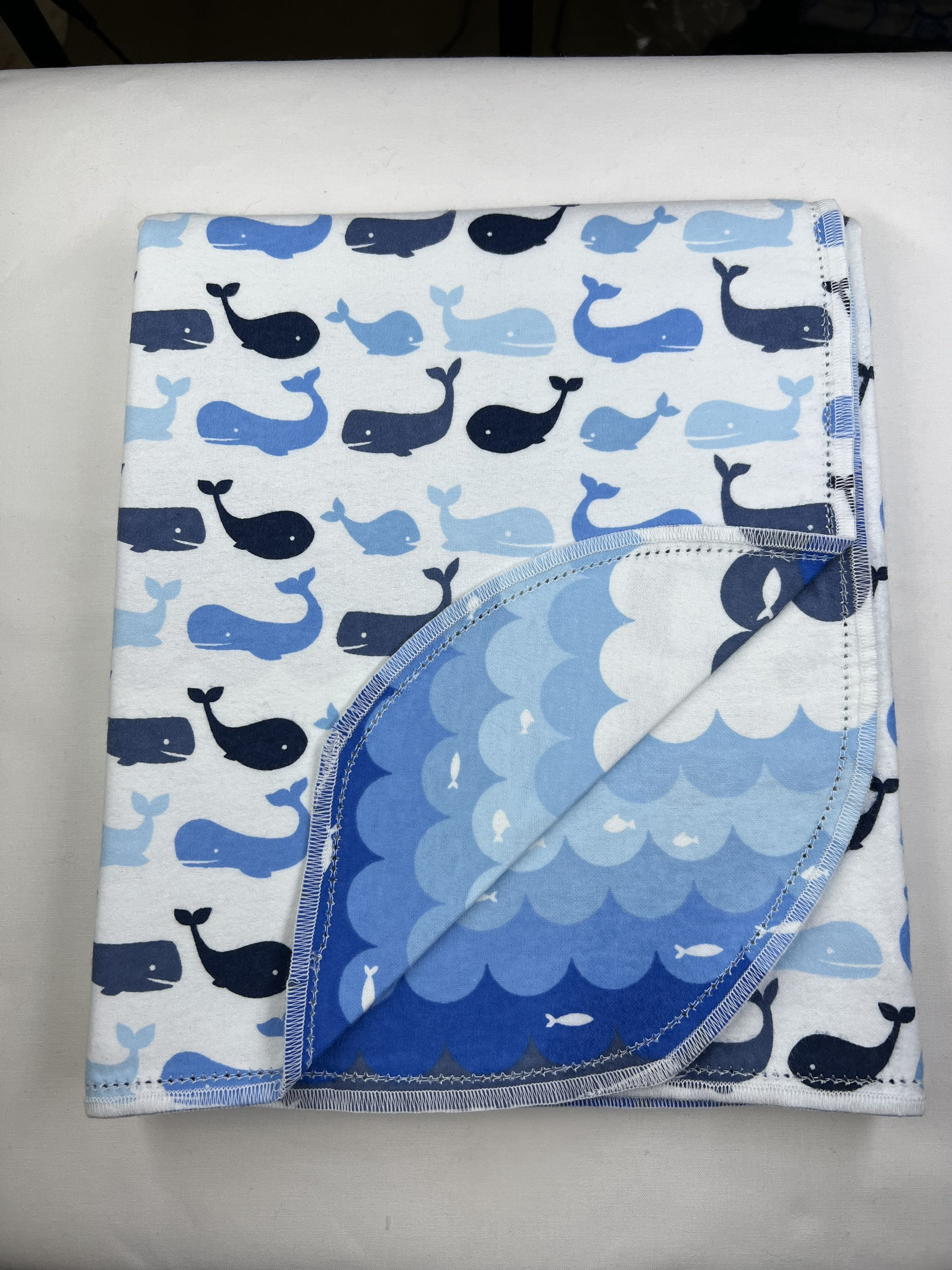 Receiving Blanket Whales Cotton Flannel Swaddle-xl 